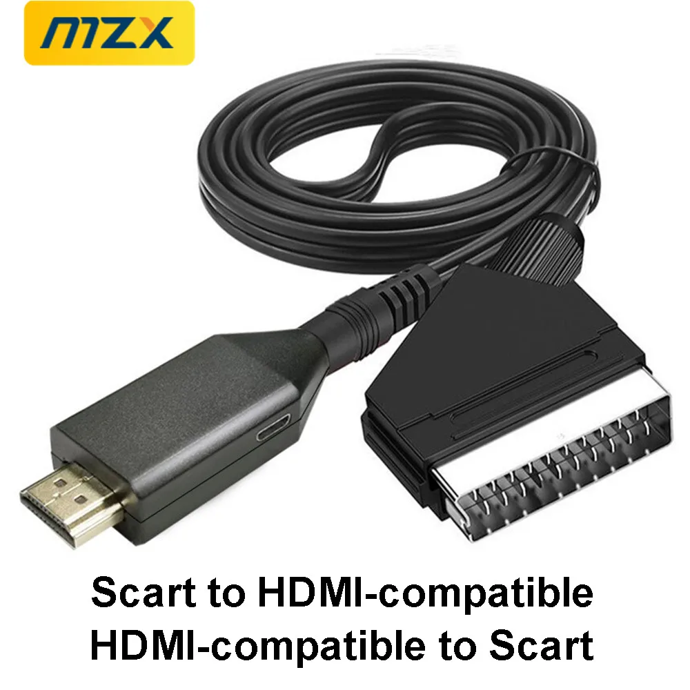 Scart To Hdmi - SCART-HDMI変換ケーブル、HDMI-SCART変換ケーブル、1080P対応、ビデオ・オーディオ、HDTV、PC、DVD、ゲーム用アクセサリー